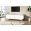 Tv Stand With Spacious Tabletop, Arch Doors And Solid Wood Legs For 78" Tvs Entertainment Center Cabinets, Finish-1526782853