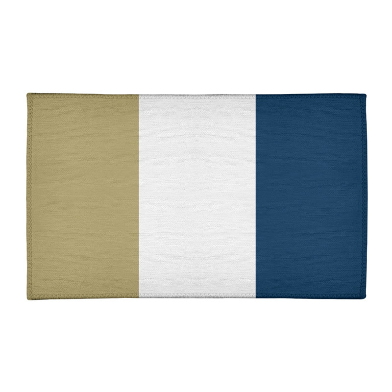 Tapis doré/bleu, Rectangle 5 pi x 7 pi