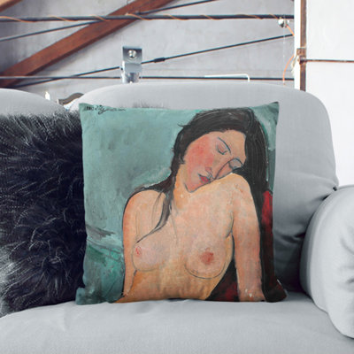 Female Nude Square Throw Cushion