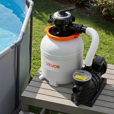 FlashPure Sand Filter Pump, 12 in for Above Ground Pool, 0.5 HP 3000 GPH, Swimming Pool Filter System with Timer, 6X Faster Filtration, Media Installed, Leak-Resistant, Ready to Use Out of Box