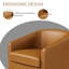 Fauteuil d'appoint pivotant, fauteuil demi-tonneau en tissu pour le salon, accoudoir courbé en tonneau moderne rembourré, lin-1274672542
