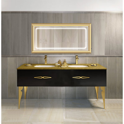 Rosdorf Park Cossette Rectangle LED Metal Wall Mirror | Wayfair