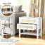 Table de chevet étroite en rotin avec 2 tiroirs et tablette de rangement Boho-134110788