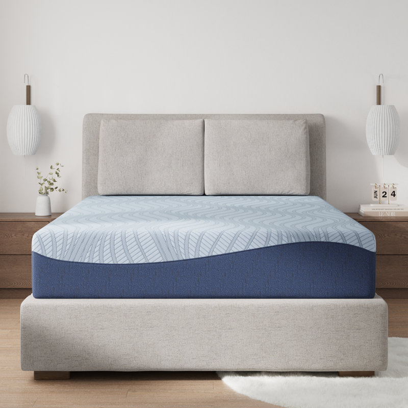  Matelas en mousse viscoélastique Serena, Double, 12", Bleu