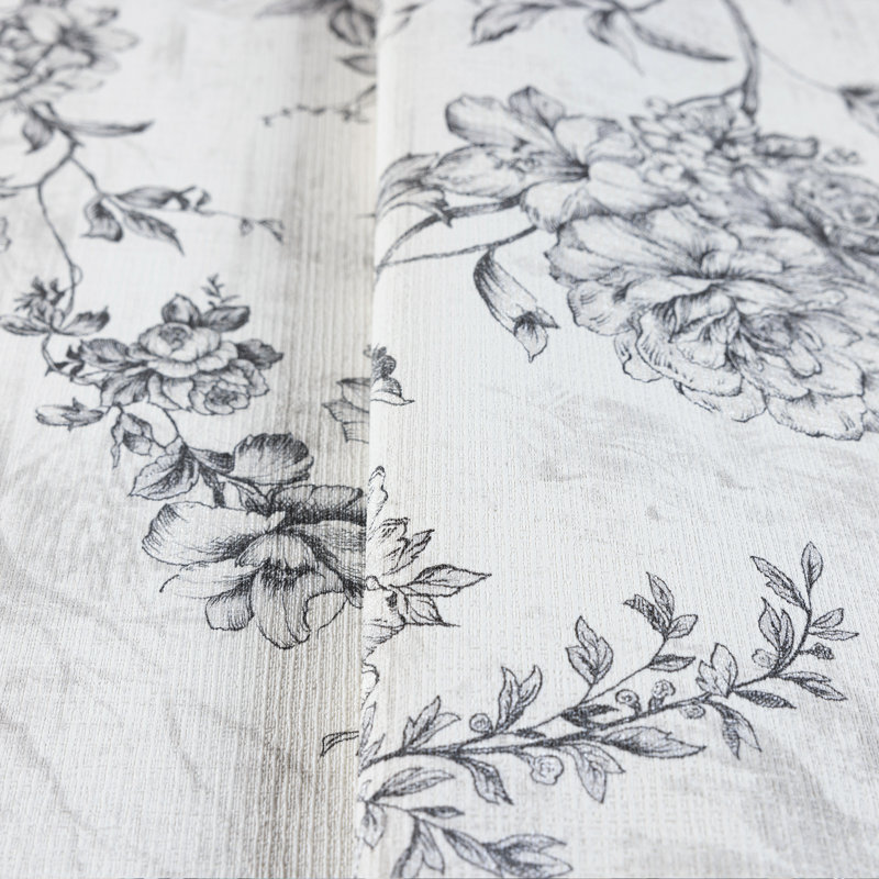 Papier peint floral à motif floral chinois l 41,7 po x H 393 po Chinoiserie, Blanc