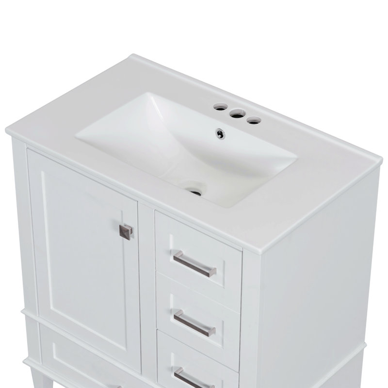 Susse 18.3'' Single Bathroom Vanity with Top, White