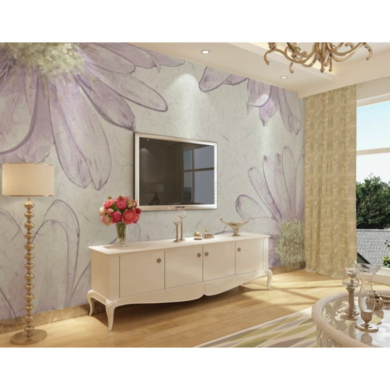 Papier peint fleur de marguerite Arnis, l 204 po x L 114 po