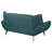 Teal Blue Flared Arm Loveseat