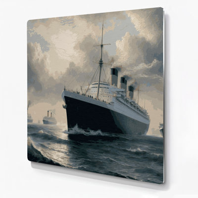 Art moderne en métal beige