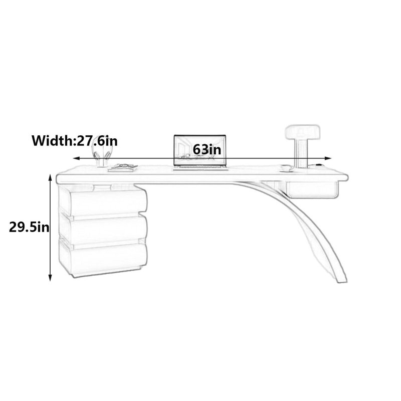 Quaylen, H 29,5 po x l 63 po x P 27,6 po