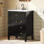 Meuble-lavabo autoportant 24 po avec lavabo en céramique, meuble-lavabo en contreplaqué résistant à l'humidité avec 2 tiroirs et porte, meuble-lavabo moderne pré-assemblé-1796959077