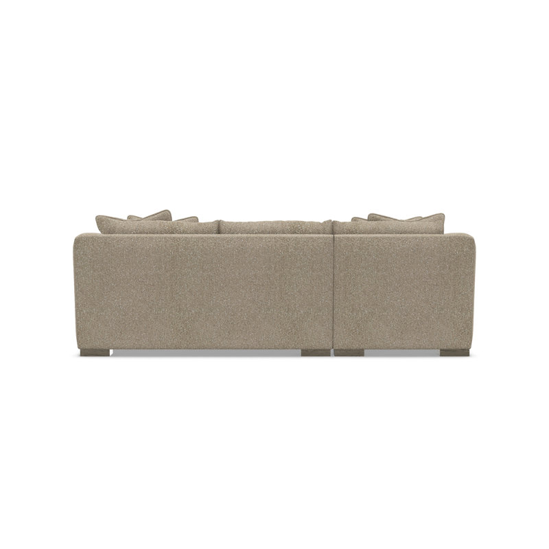 Chaise Sectional, Light Brown Polyester, 35" H x  105" W x 63.5" D, Left Hand Facing