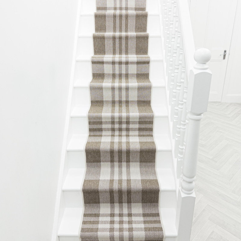 Stair Runner Chequered Flatweave Area Rug, Runner 60 x 600 cm