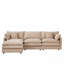  Canapé modulaire en L 3 places avec repose-pieds amovible - café-488465072