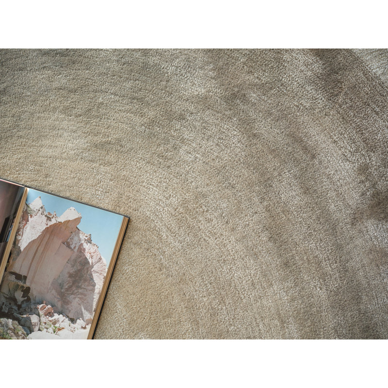 Mitomo hand-tufted Wool/Viscose Taupe Area Rug