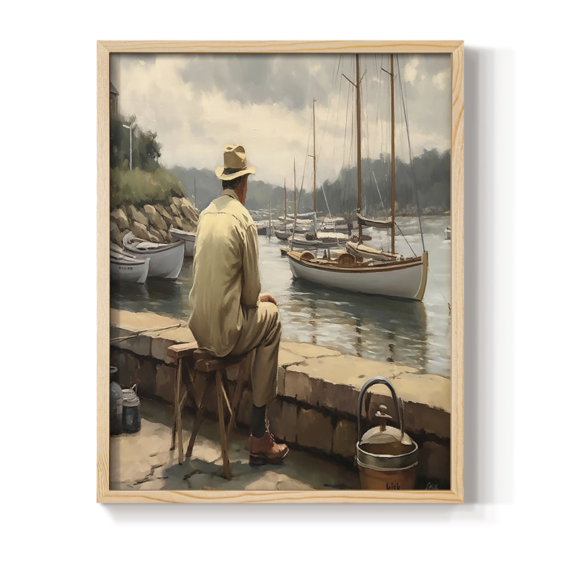 NAUTICAL Series DCVIII Framed Print - Solid Wood, Naturel, H 11 po x l 9 po