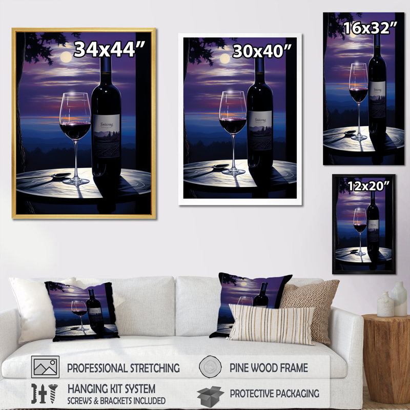Shiraz Silhouette I - impression, H 20 po x l 12 po x P 1 po, Cadre flottant noir