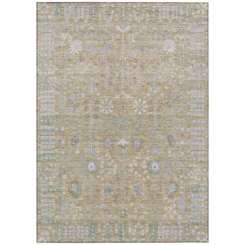 Machine Washable Indoor/Outdoor Brenden ACN2231 Global Rug, Rectangle 10' x 14'