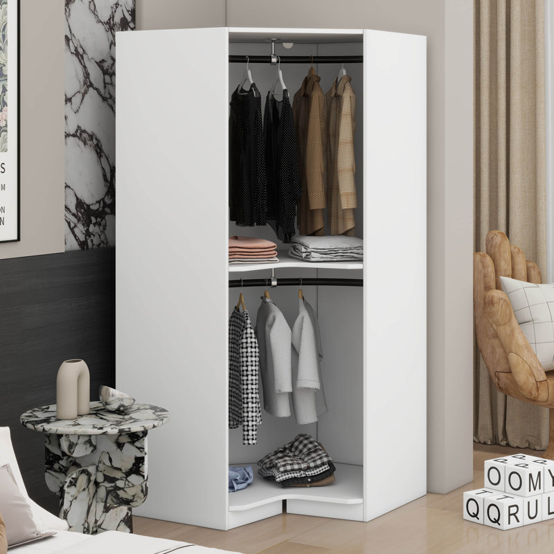 Garde-robe de coin Imaya Polygon, Blanc