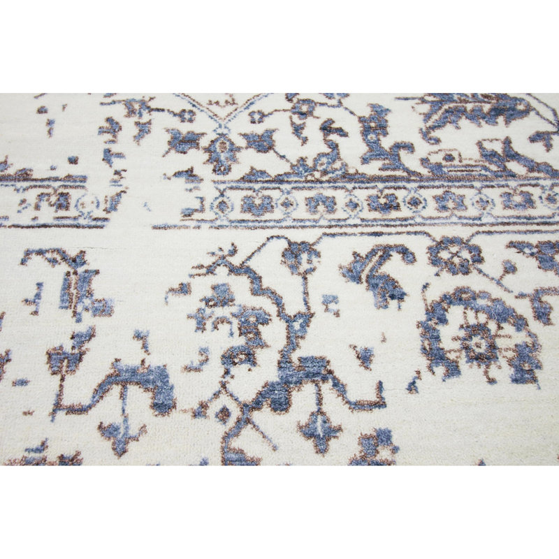 Abstract Area Rug in Green, Rectangle 10' x 14'