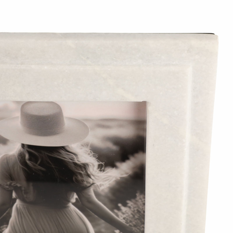 Modern Glam Stone Marble Frame with Sleek Beveled Edges and Luxe Handcrafted Detailing