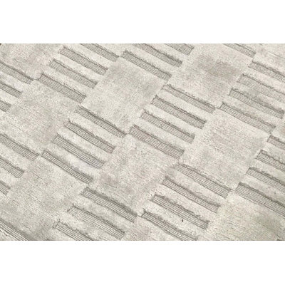 Hand-Knotted High-Quality Silver Area Rug
