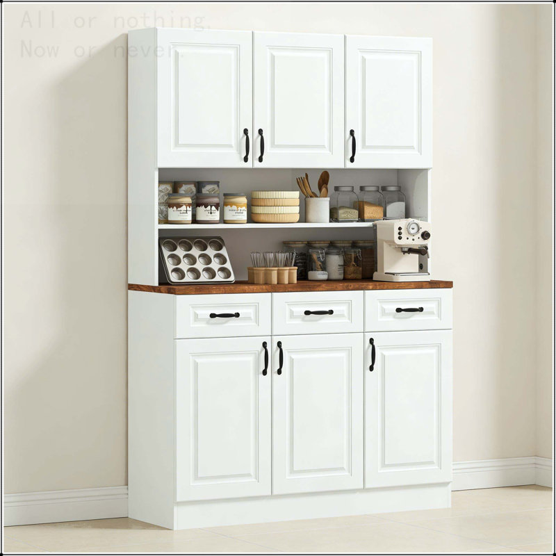 Armoire de rangement autoportante avec 6 portes, 3 tiroirs et tablettes réglables