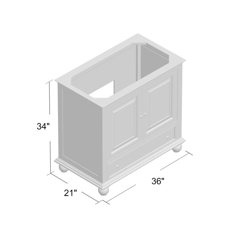 Thompson 36'' W Single Bathroom Vanity Base, French White