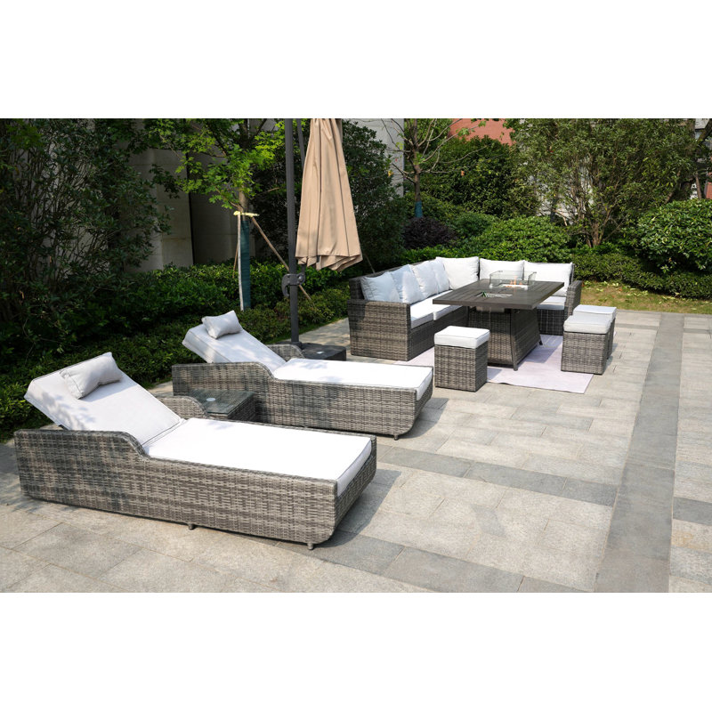 Aliaksey 11 - Person Patio Conversation Set with Cushions