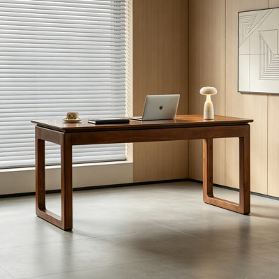 Simple Stable Walnut Wood 3-drawer Desk 62.99 in