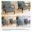 Jyrin Mid Century Upholstered Gray Corduroy Solid Wood Accent Chair with an Extra Pillow-1690814846-1690814845
