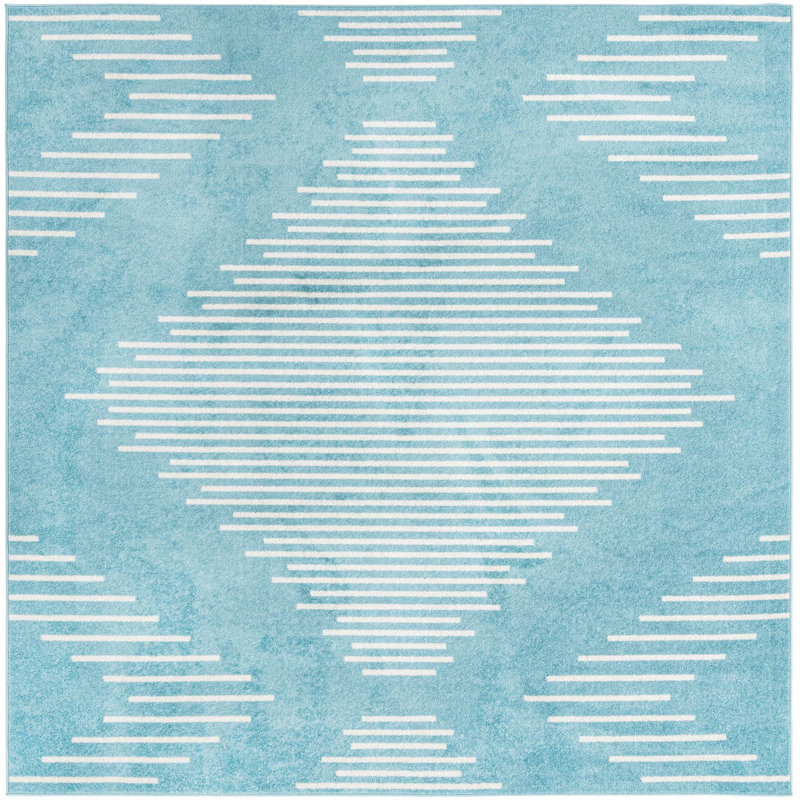 Geometric Indoor Rug, Square 9'10"