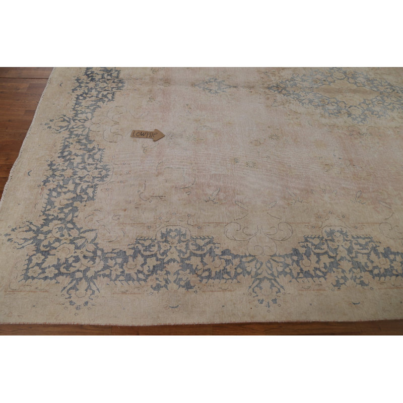 Tapis unique en laine noué à la main de style années 1950 de 9 pi 7 po x 13 pi 3 po Hullett