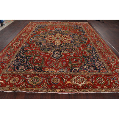 One-of-a-Kind 9'1" X 11'6" New Age Wool Area Rug in Rust