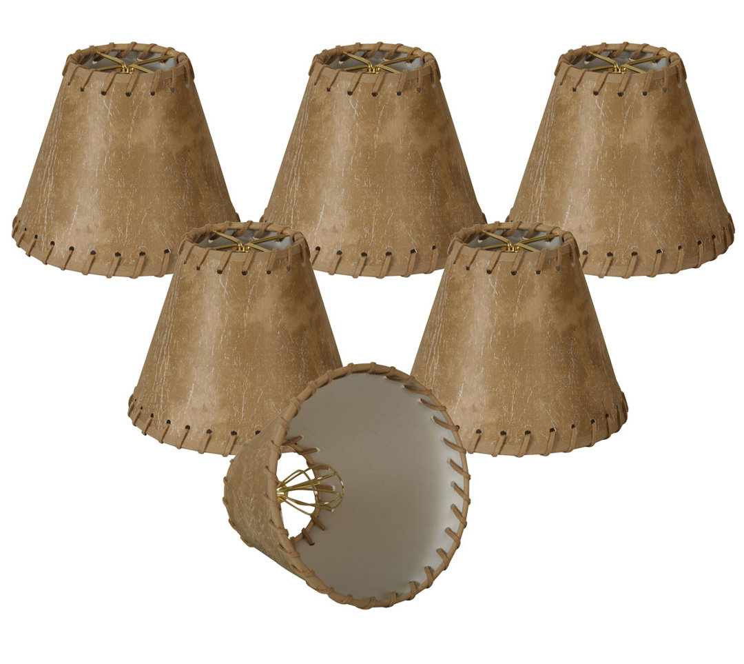 5'' H Faux Leather Empire Lamp Shade (Set of 6) Highland Dunes