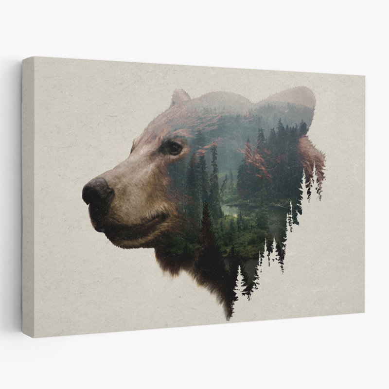 Ours noir du nord-ouest du Pacifique - Art contemporain avec des ours, H 24 po x l 36 po