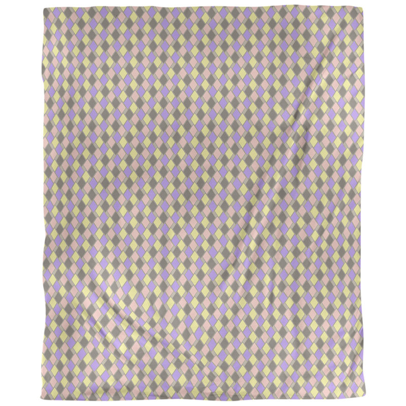 Tissu diamants, Brun pastel, L 54 po x l 36 po, Lin naturel paloma