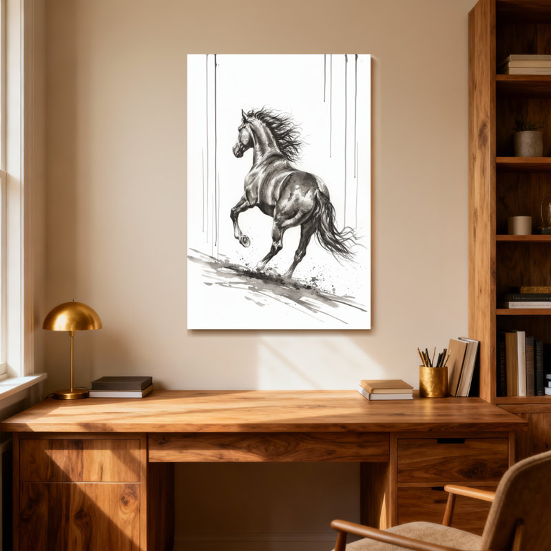 Illustration de croquis dynamique, animaux, animaux en mouvement, H 48 po x l 32 po