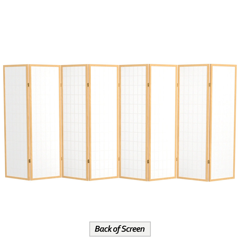 Paravent haut pliable 58,75 "Alex, Naturel, 8 panneaux