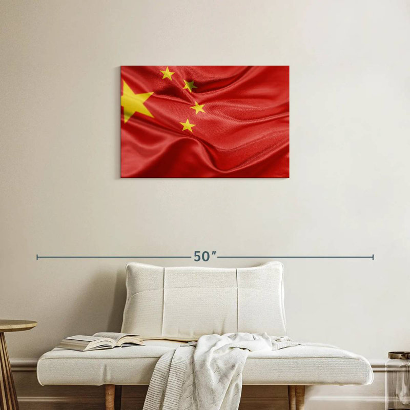 Creased Chinese Flag, 20" H x 30" W