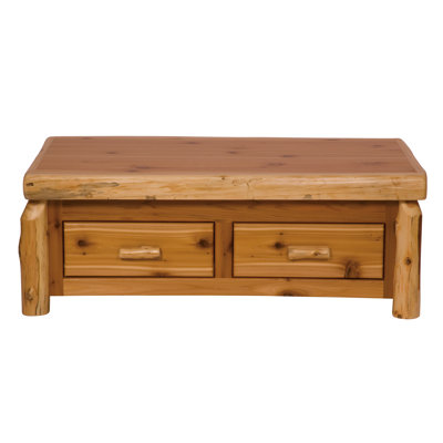 Fireside Lodge Cedar Log Enclosed Coffee Table - Elevating Top - Natural - Armour