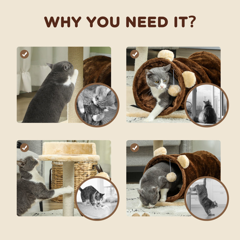 119.38cm H Cat Tree, Brown
