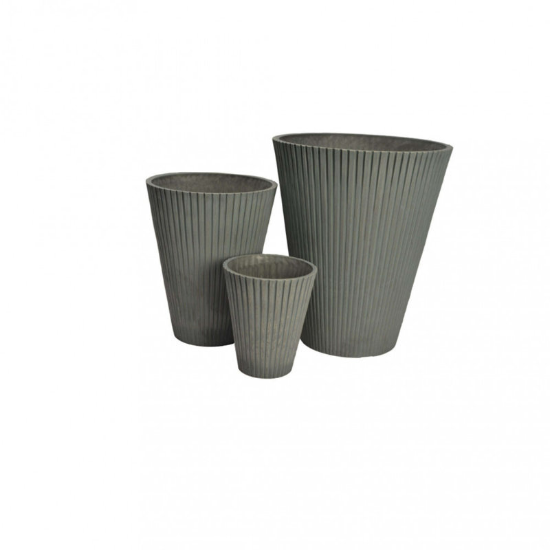 Alvert Synthetic Fiber Floor Vase, Grey