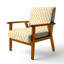 Dola - Fauteuil d'appoint rembourré Mid-Century à motif géométrique doré et blanc I-475134234