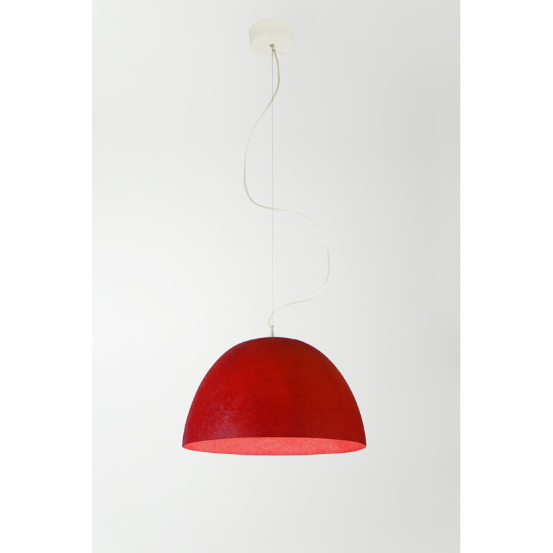 Luna 1 - Light White Dome Pendant, Red