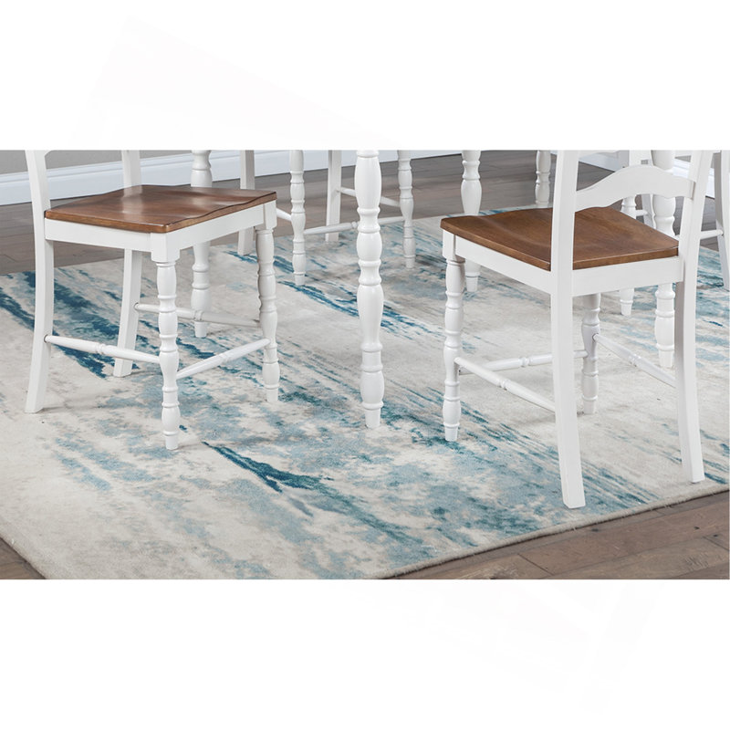 Ensemble de salle à manger blanc à hauteur de comptoir 5 pièces 4 chaises X