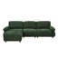 Canapé d'angle moderne de 282 cm (111 pouces), canapé modulaire en chenille, forme L, avec pouf amovible. Dimensions : 282 x 155 x 88 cm (111 x 61 x 34,6 po). Revêtement en chenille vert foncé. Structure robuste en bois massif avec ressorts. Conception modulaire et combinaison libre. Haute densité.