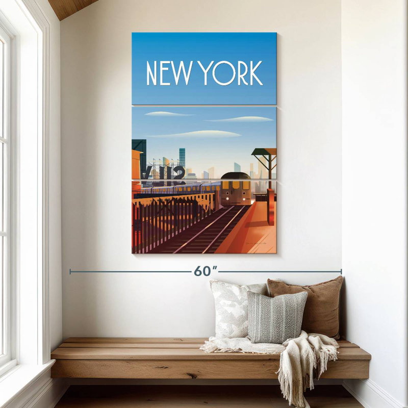 Train de New York, H 50 po x l 32 po