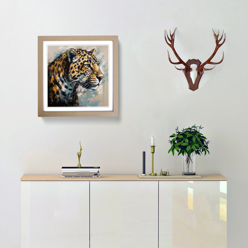 Leopard - Framed Print, Oak