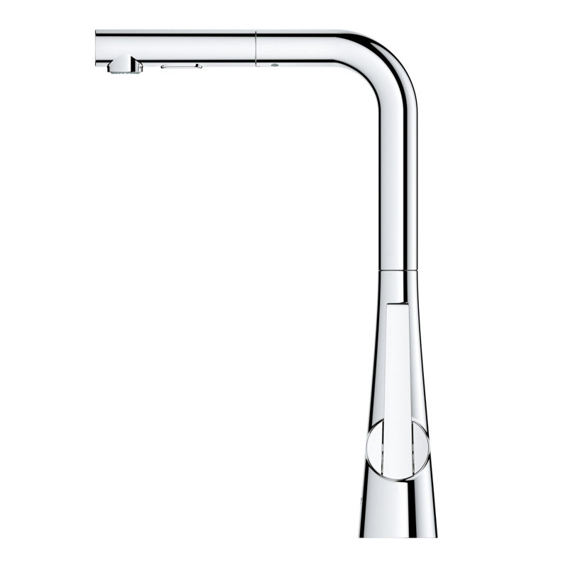 Robinet de cuisine à poignée simple Zedra, Chrome étoilé